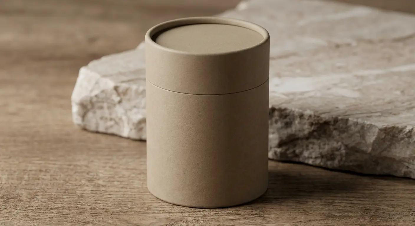 中藥材紙罐包裝展示乾燥枸杞與菊花，防潮密封與品牌質感完美平衡方案。