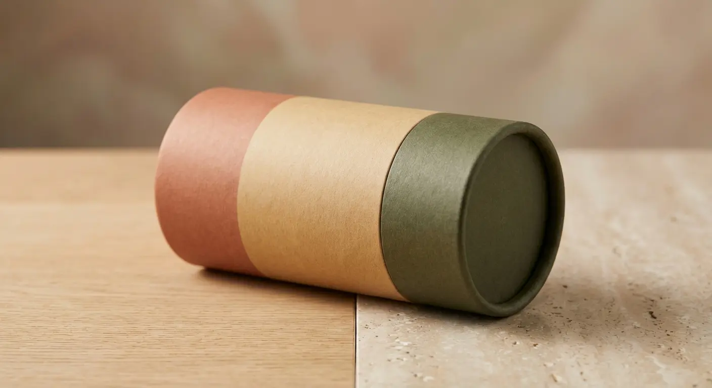 巧克力紙罐包裝搭配松露巧克力展示，甜點品牌精品形象與禮品客製方案。