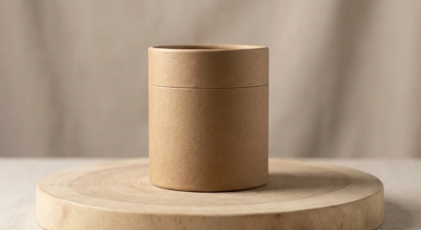 保養品紙管包裝內含精華液玻璃滴瓶，保養品牌升級方案與客製紙管設計。