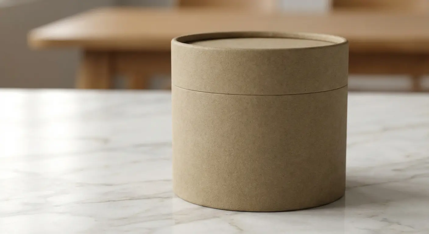 寵物零食紙罐包裝搭配黃金獵犬展示，毛小孩市場高質感品牌客製化方案。