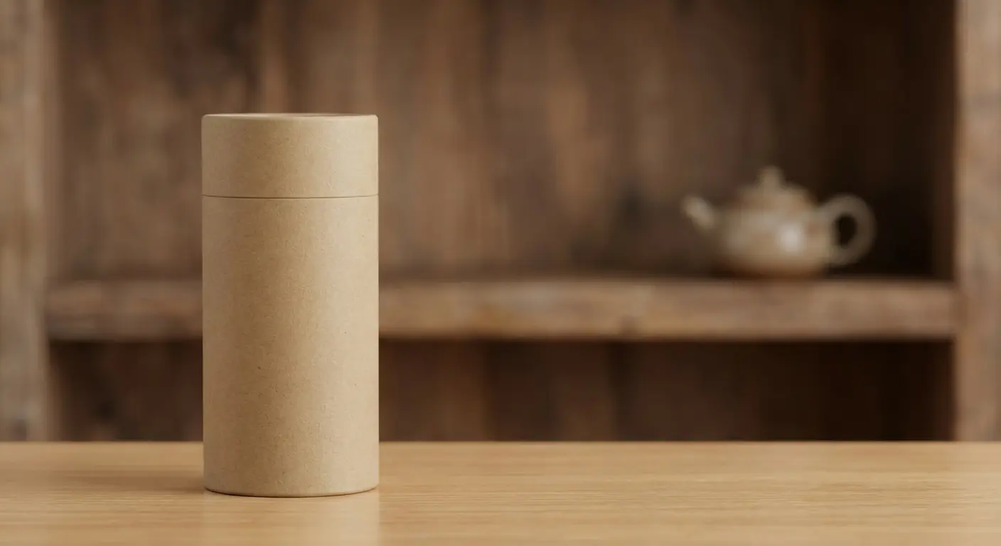 各式茶葉紙罐包裝成品展示圖，口徑選擇密封測試與客製化完整流程指南。