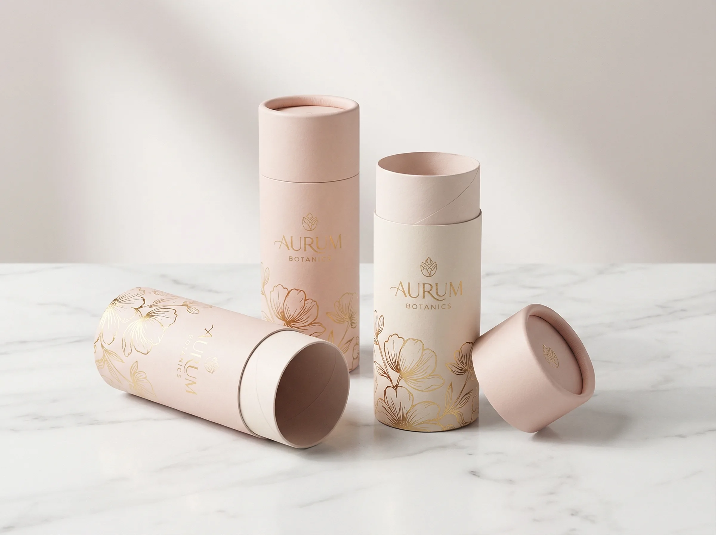 化妝品紙管包裝質感展示