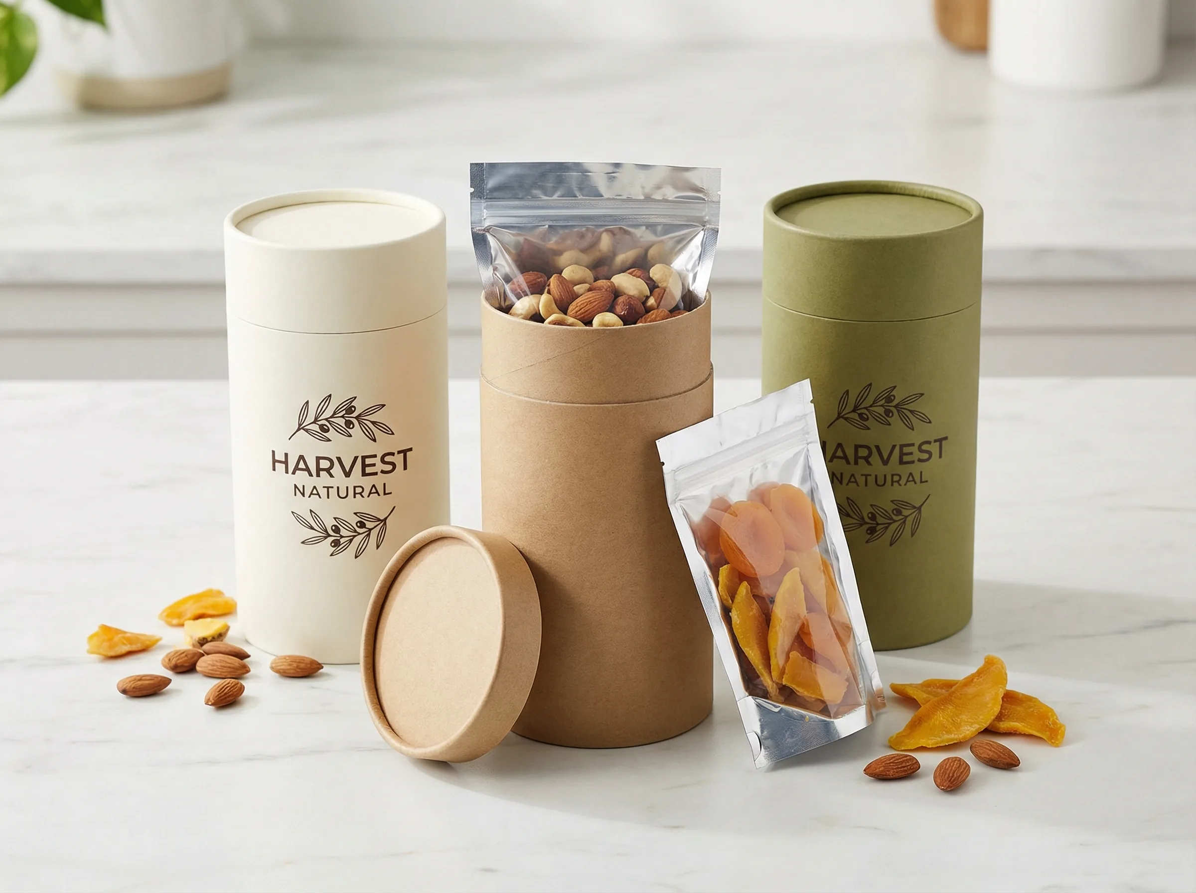 食品紙筒包裝安全材質展示